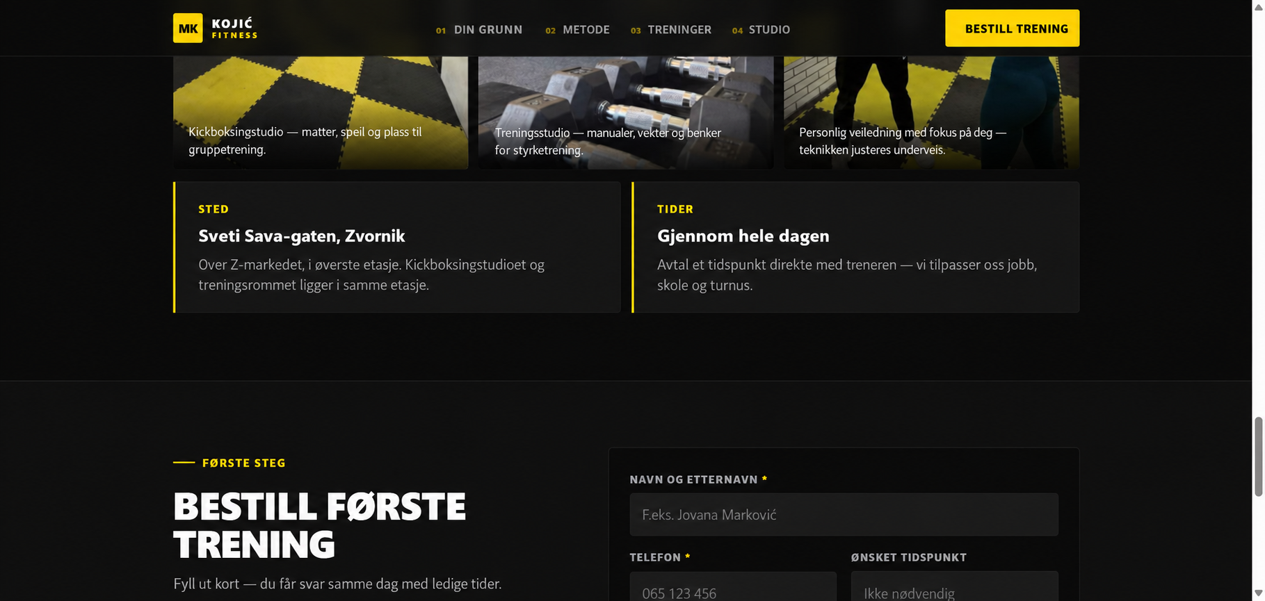 Kojić Fitness — detaljvisning